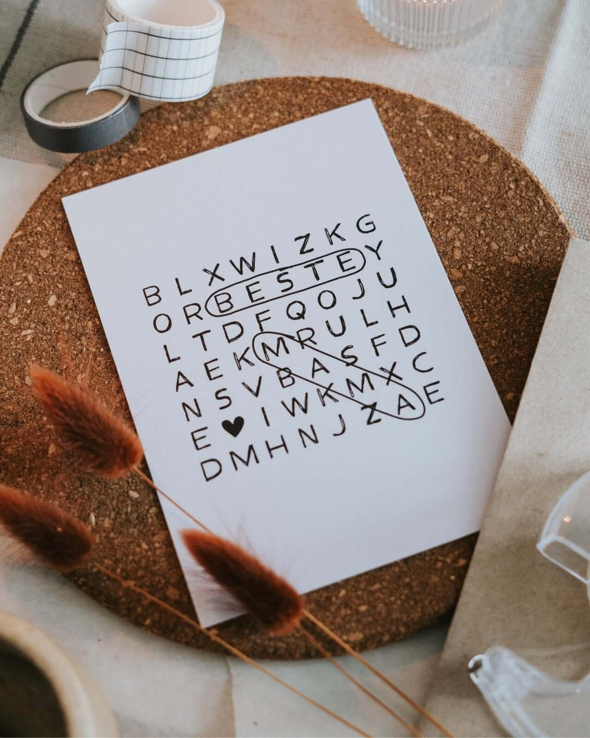 Postkarte mit Spruch oder Motiv Beste Mama in schwarz weiss