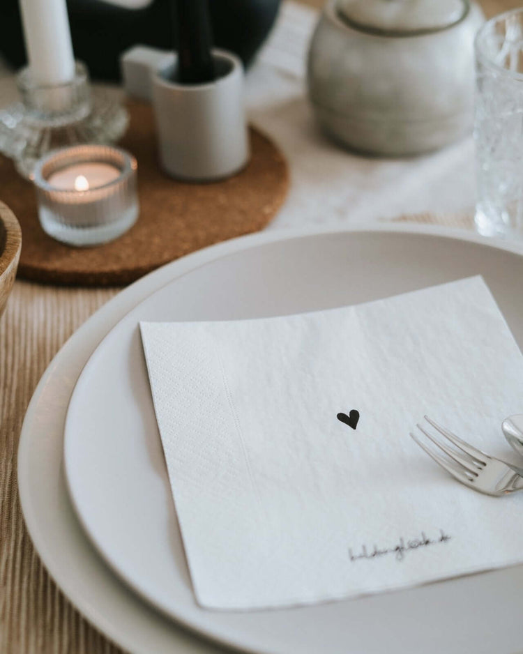 Serviette mit Spruch oder Motiv Piep piep piep in schwarz weiss