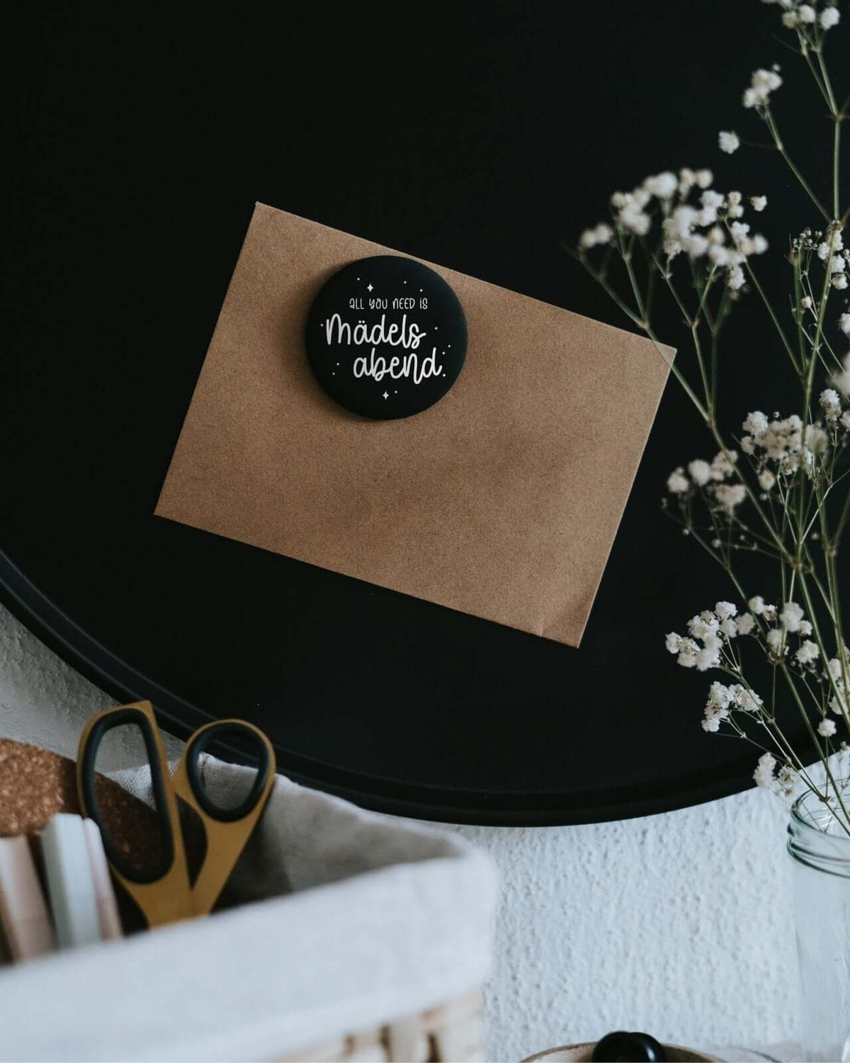 Magnete mit Spruch oder Motiv Mädelsabend · groß in schwarz weiss