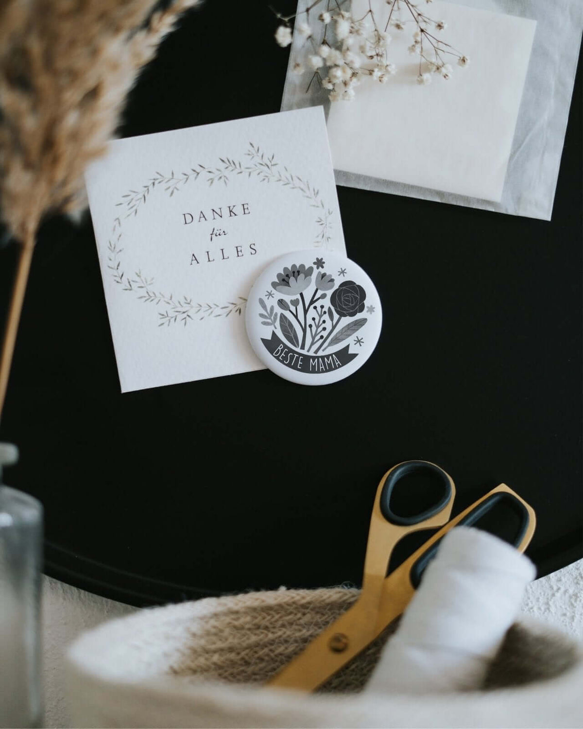Magnete mit Spruch oder Motiv Beste Mama · groß in schwarz weiss