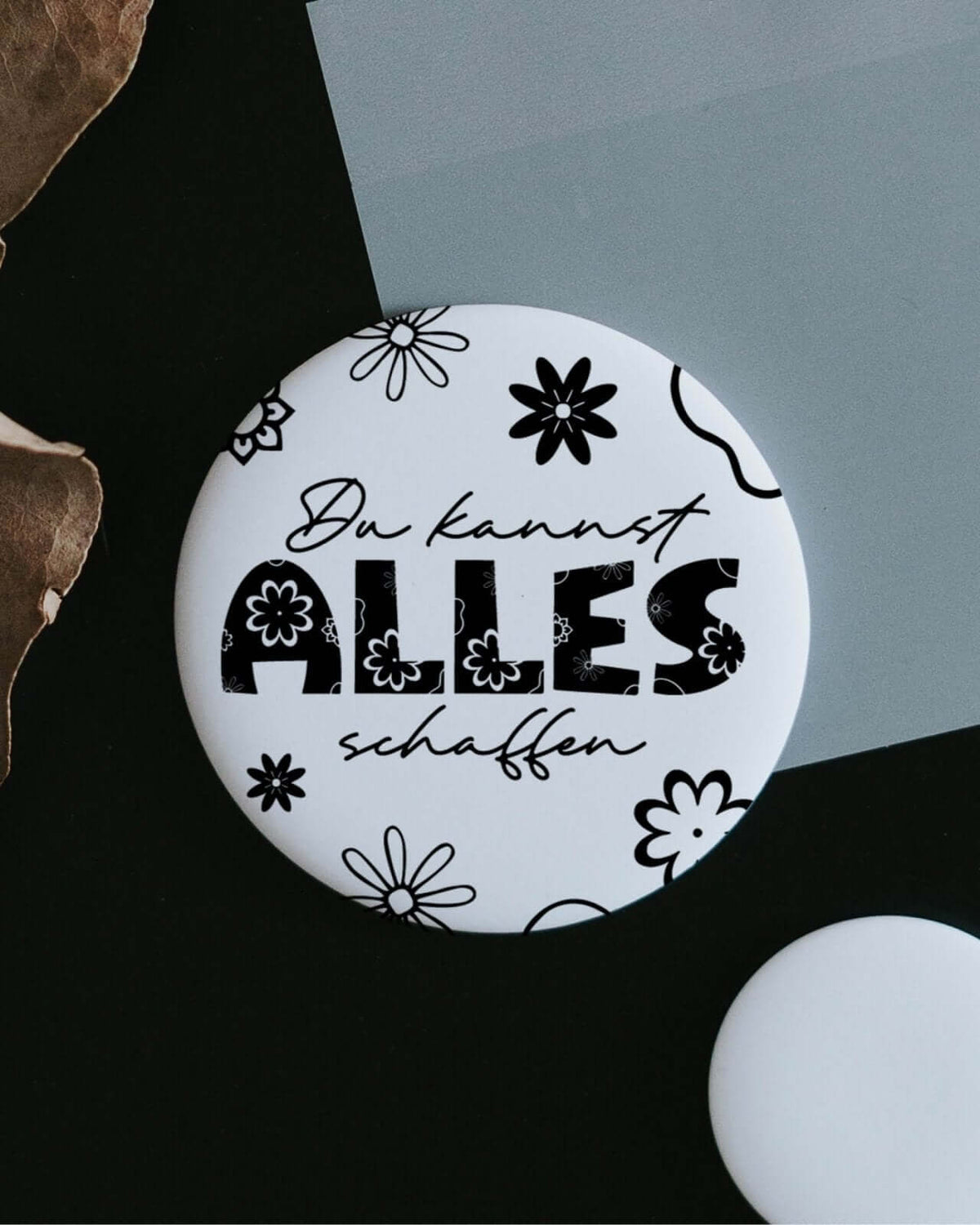 Magnete mit Spruch oder Motiv Du kannst alles · groß in schwarz weiss