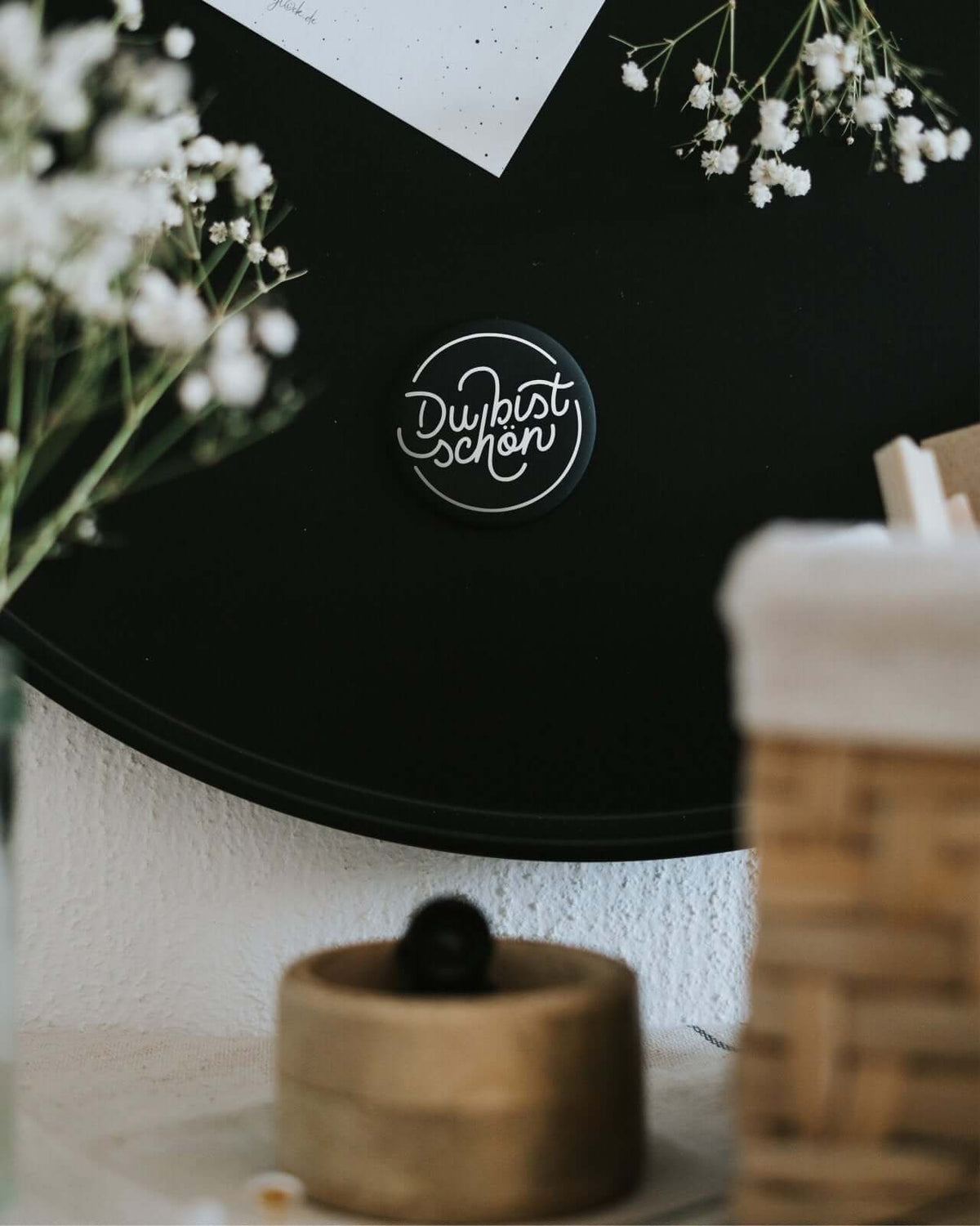 Magnete mit Spruch oder Motiv Du bist schön · groß in schwarz weiss