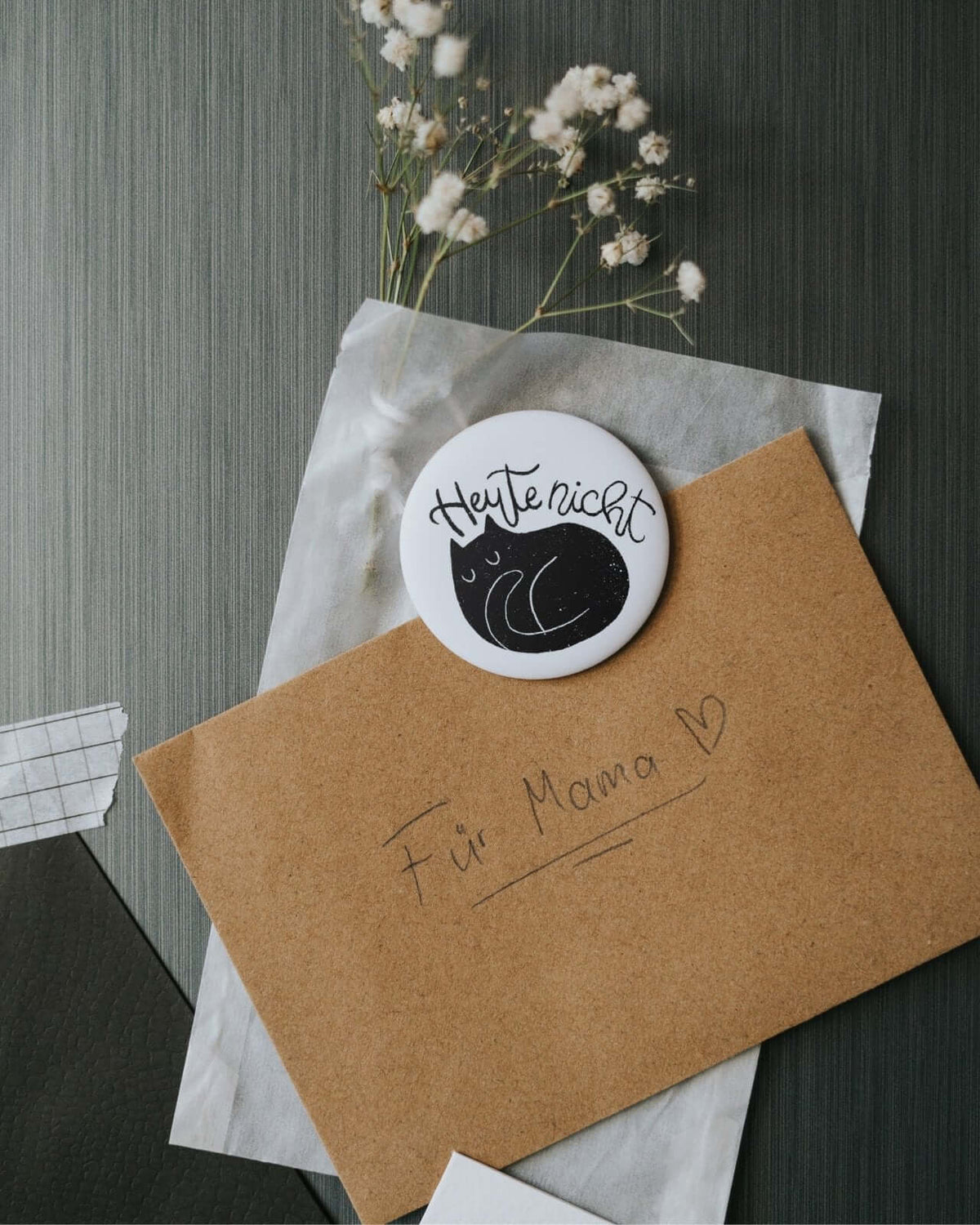 Magnete mit Spruch oder Motiv Heute nicht · groß in schwarz weiss