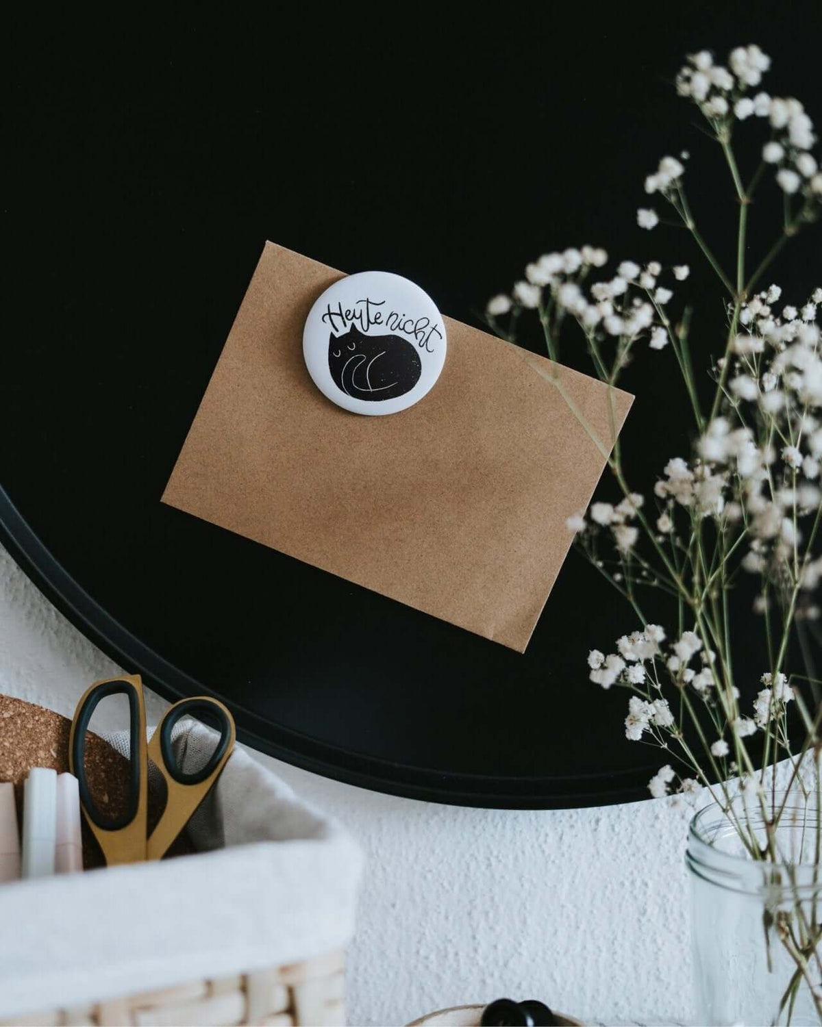 Magnete mit Spruch oder Motiv Heute nicht · groß in schwarz weiss