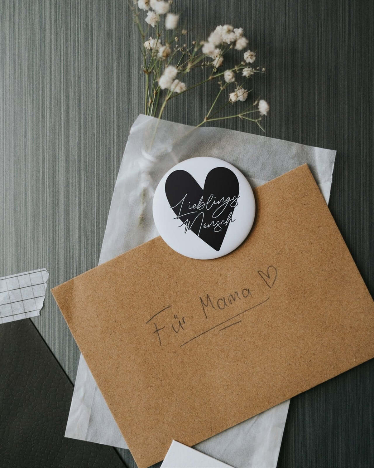 Magnete mit Spruch oder Motiv Lieblingsmensch · groß in schwarz weiss