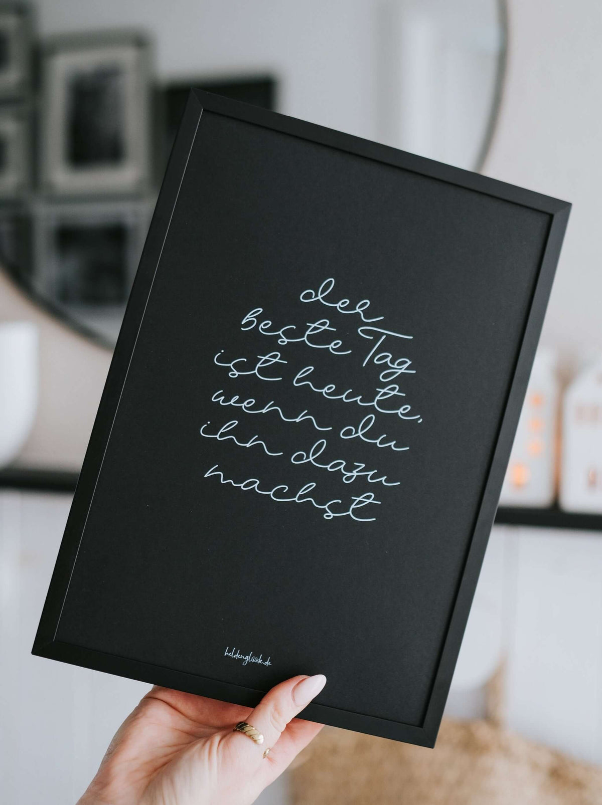 Geschenke mit Spruch – Poster „Heute ist ein Geschenk“ für Dankbarkeit & Mut