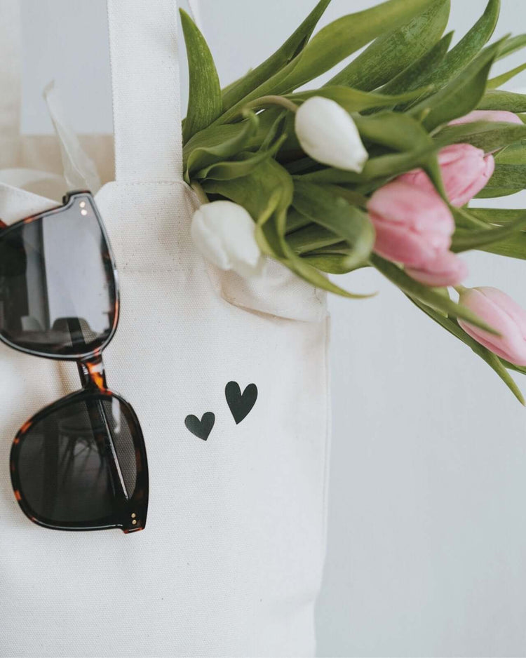 Baumwollbeutel mit Spruch oder Motiv Krims Krams in schwarz weiss