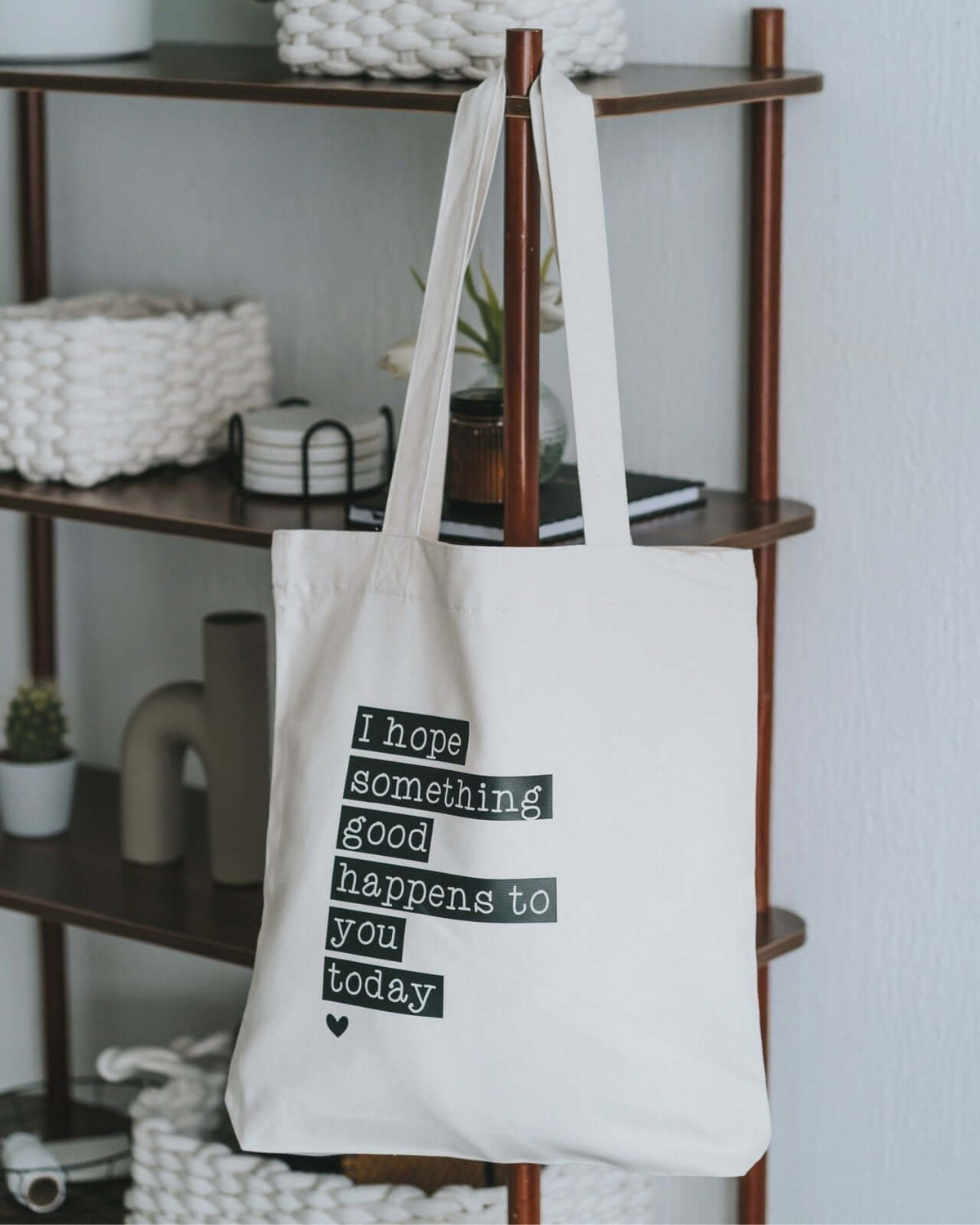Baumwollbeutel mit Spruch oder Motiv I hope in schwarz weiss