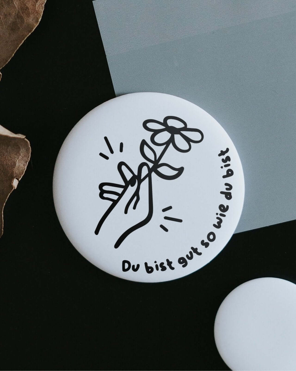 Magnete mit Spruch oder Motiv Du bist gut · groß in schwarz weiss