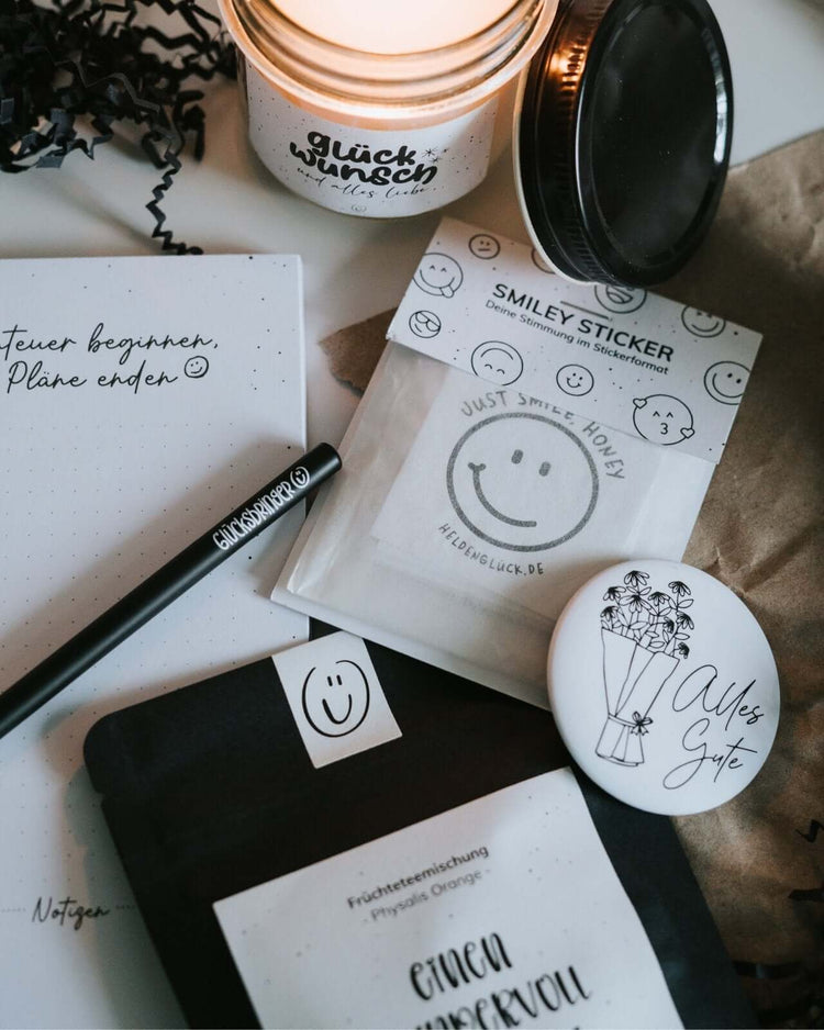 Geschenkbox mit Spruch oder Motiv Geburtstagsbox in schwarz weiss