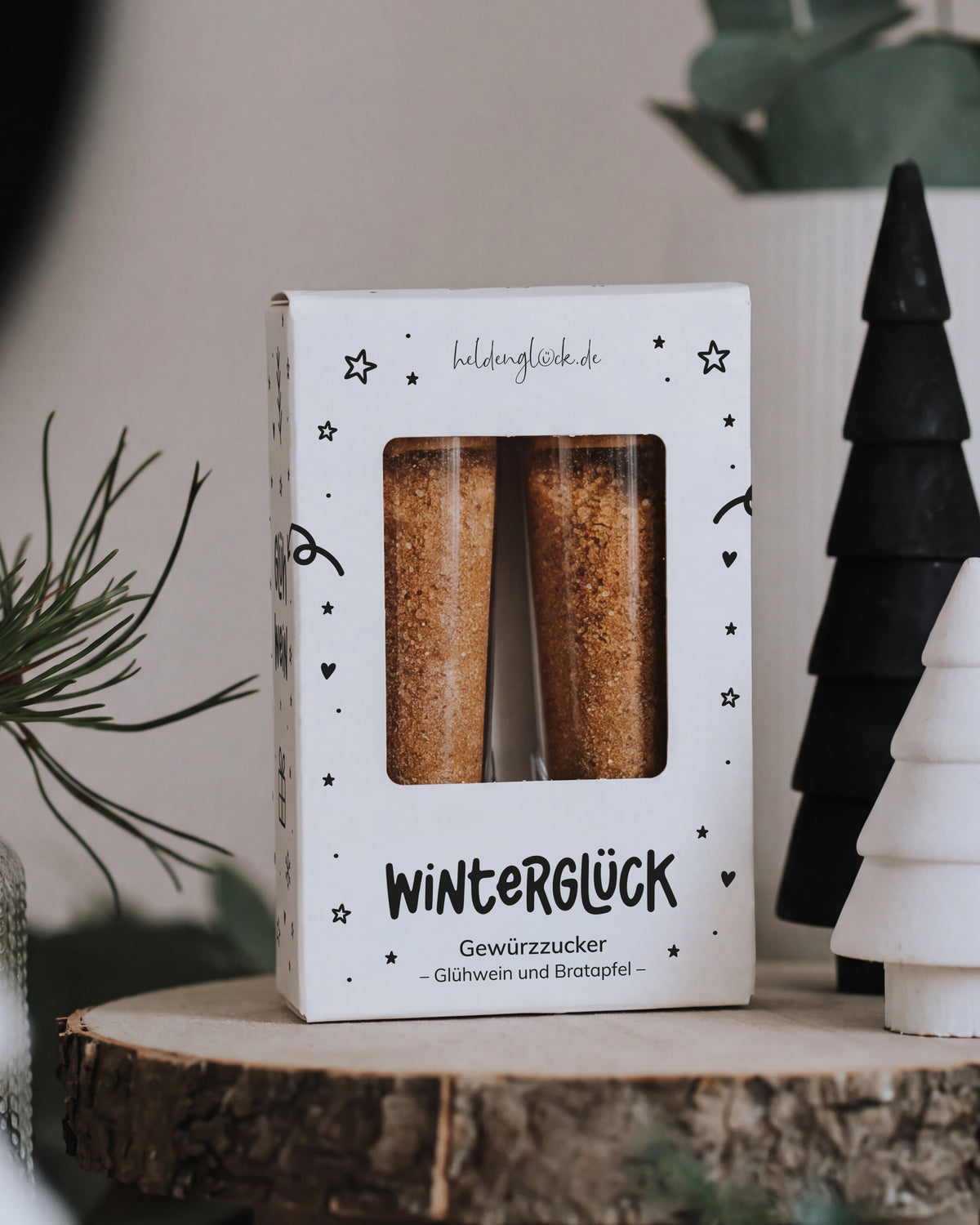 Heldenglück Gewürzzuckerset mit zwei Sorten Bratapfel Glühwein Weihnachtsgeschenk