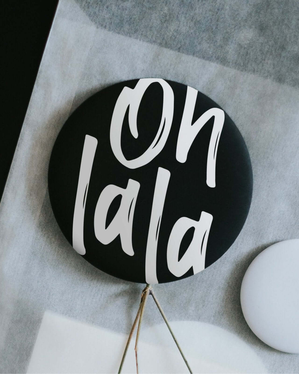 Magnete mit Spruch oder Motiv Ohlala · klein in schwarz weiss