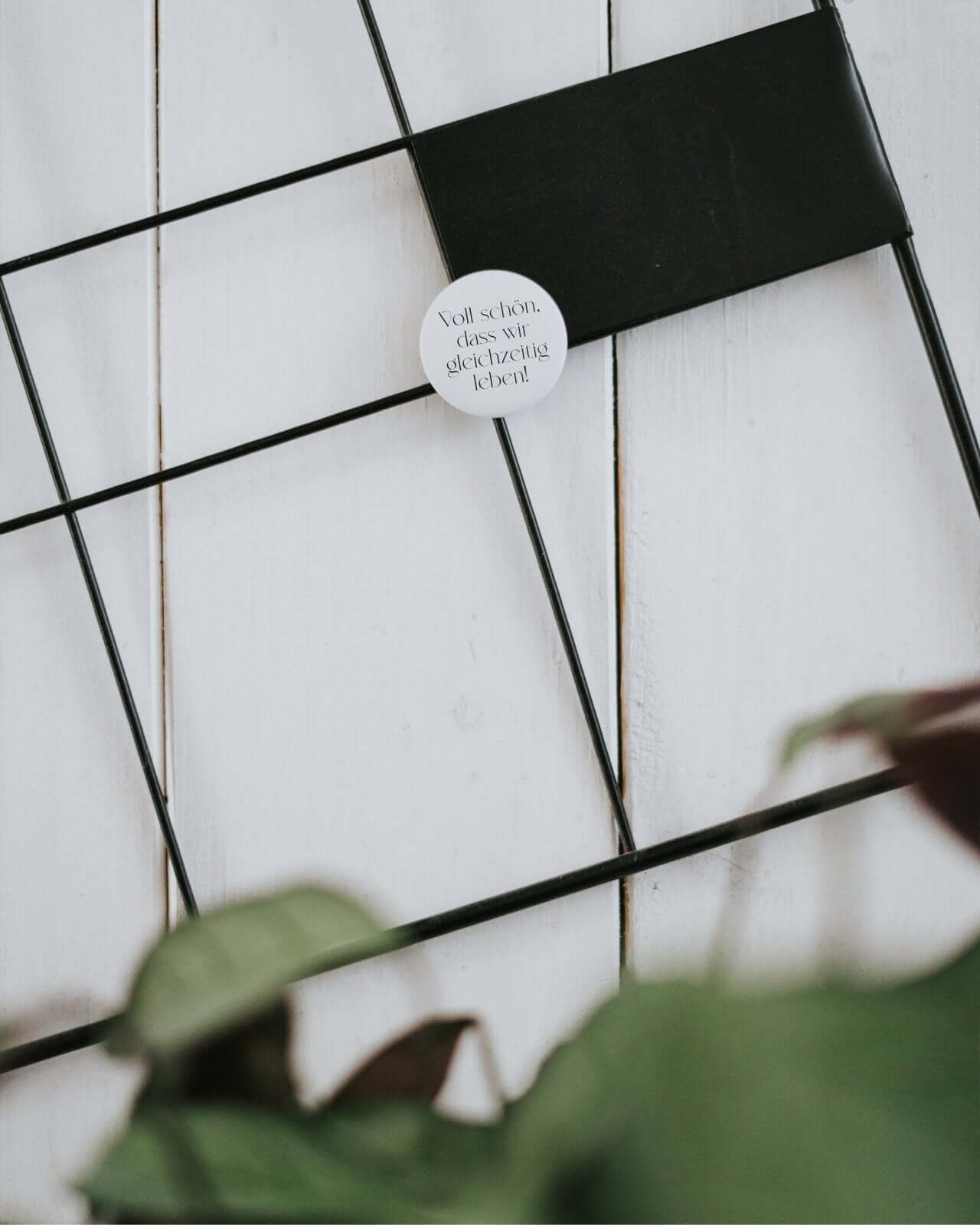 Magnete mit Spruch oder Motiv Gleichzeitig leben · klein in schwarz weiss