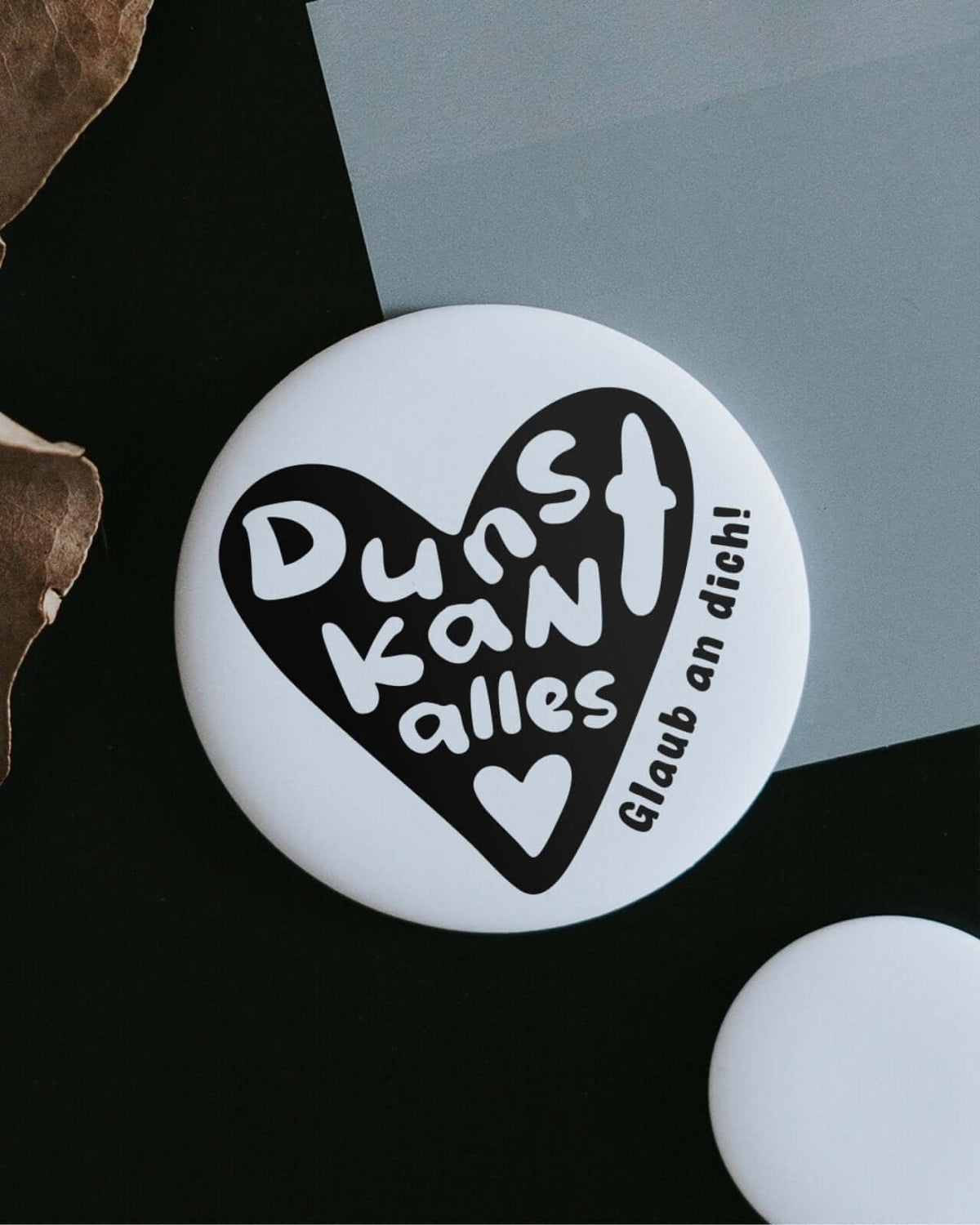 Magnete mit Spruch oder Motiv Du kannst alles · klein in schwarz weiss