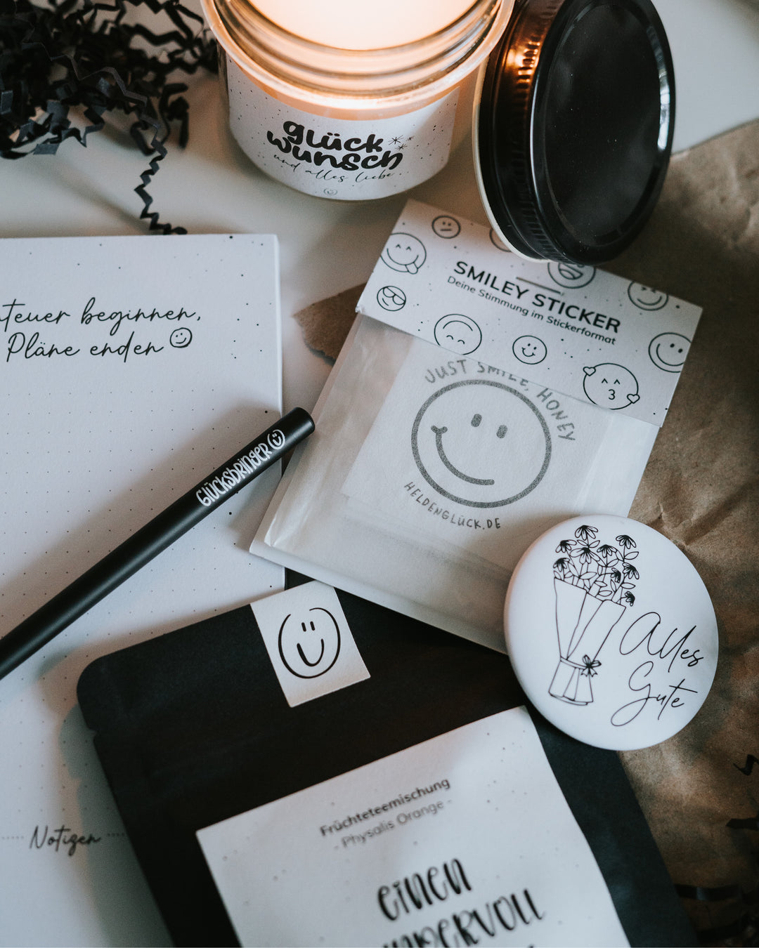 Geschenkbox mit Spruch oder Motiv Geburtstagsbox in schwarz weiss