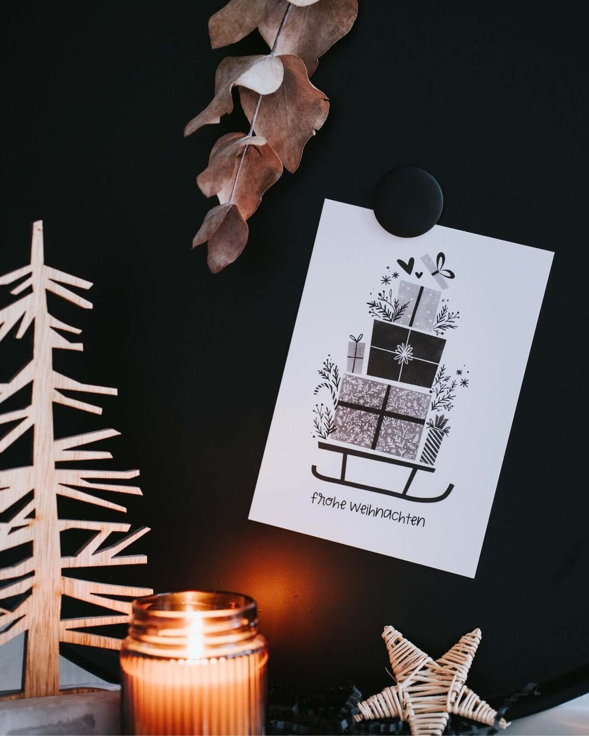 Frohe Weihnachten Postkarte Heldenglück