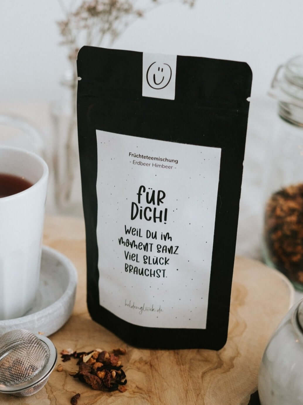 Tee mit Spruch oder Motiv Für Dich in schwarz weiss