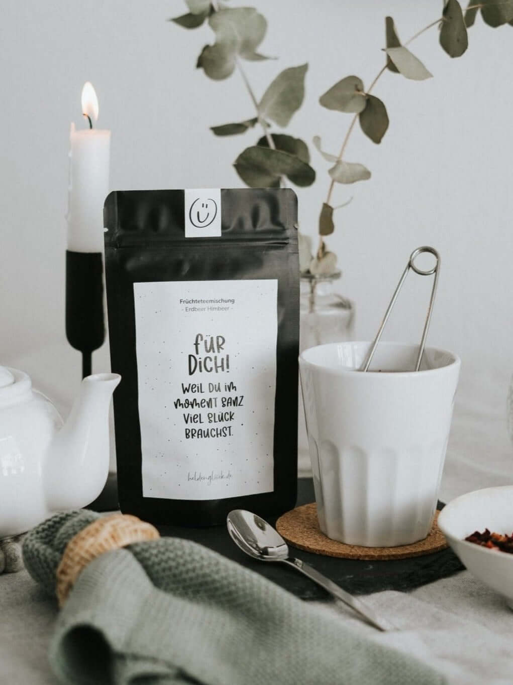 Tee mit Spruch oder Motiv Für Dich in schwarz weiss