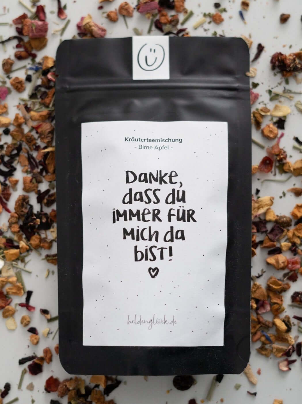 Tee mit Spruch oder Motiv Danke in schwarz weiss