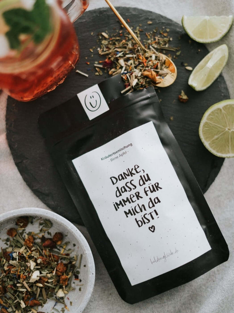 Tee mit Spruch oder Motiv Danke in schwarz weiss