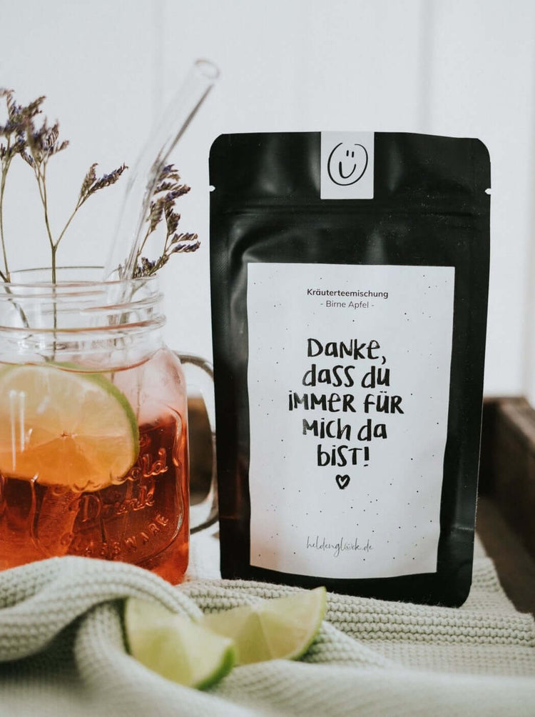 Tee mit Spruch oder Motiv Danke in schwarz weiss