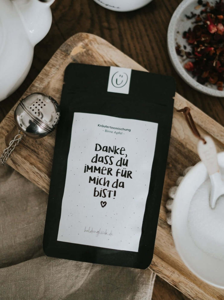 Tee mit Spruch oder Motiv Danke in schwarz weiss