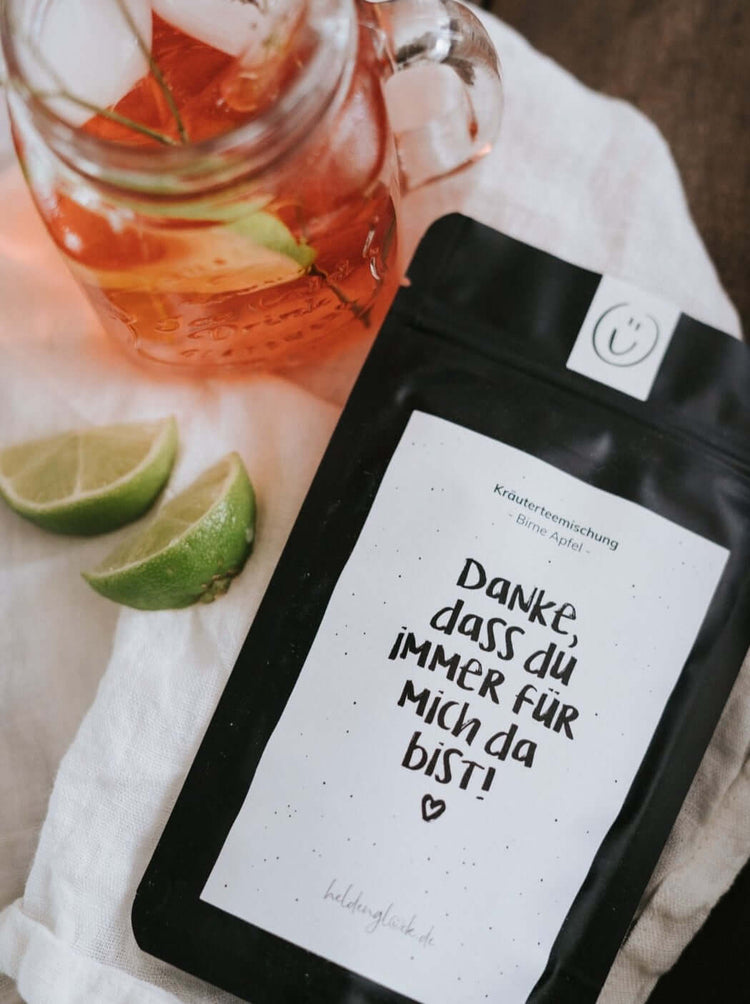 Tee mit Spruch oder Motiv Danke in schwarz weiss