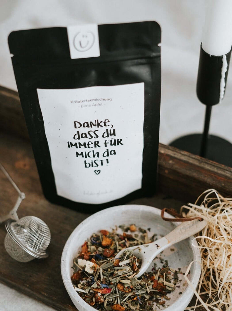 Tee mit Spruch oder Motiv Danke in schwarz weiss