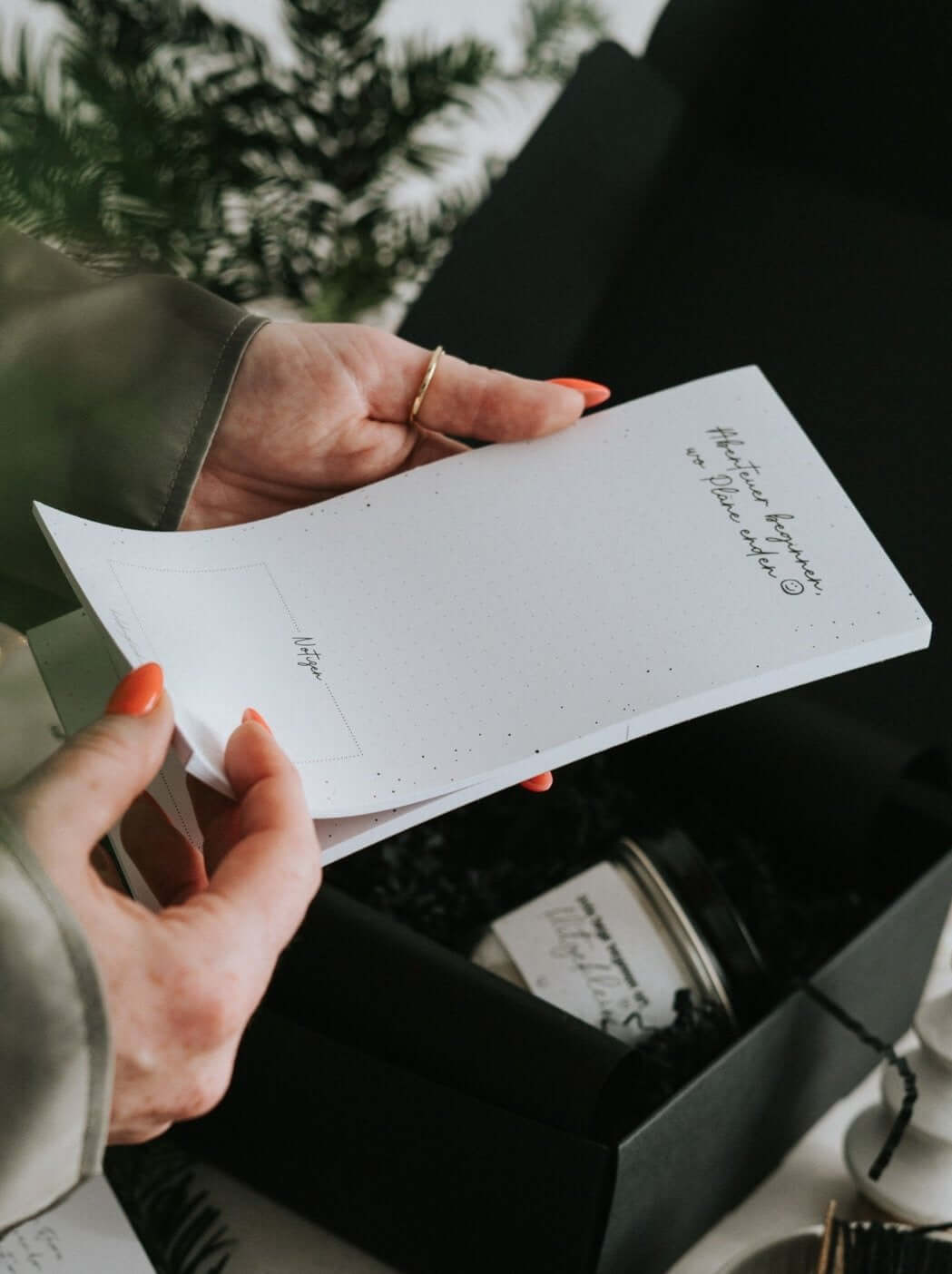 Notizblock mit Spruch oder Motiv Abenteuer · magnetisch in schwarz weiss