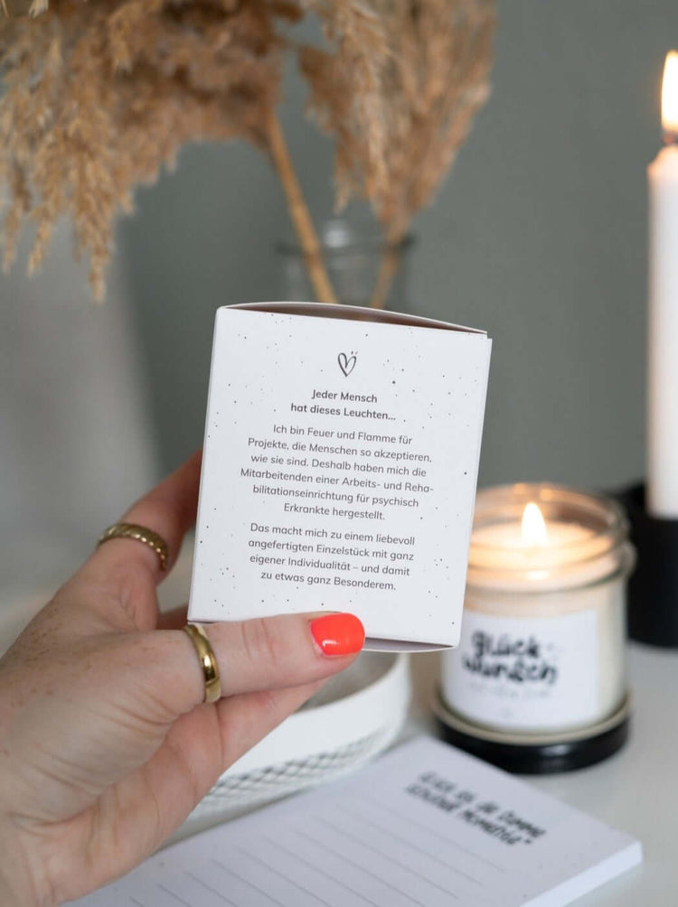 Kerze im Glas mit Spruch oder Motiv Mein Held in schwarz weiss