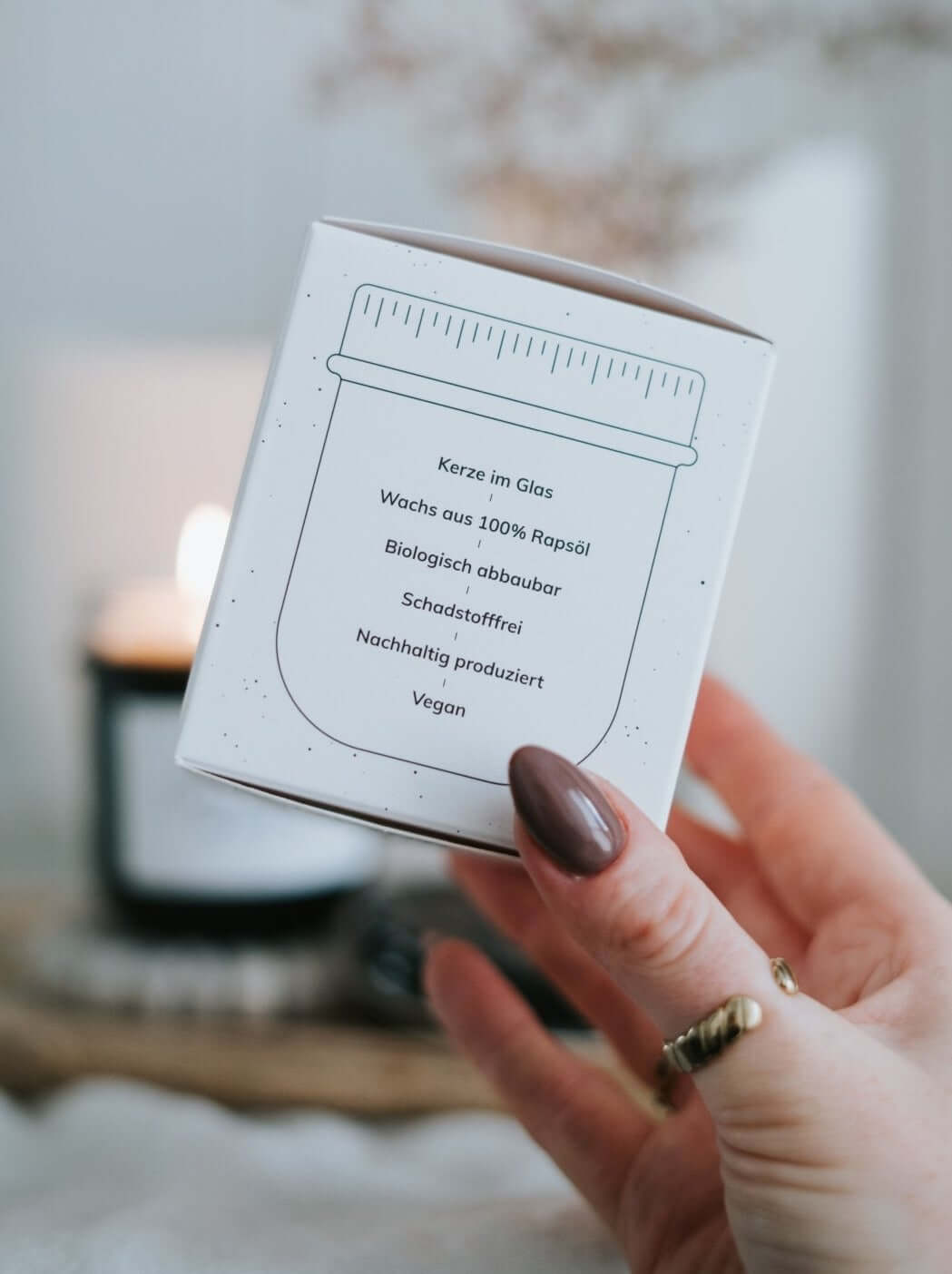 Kerze im Glas mit Spruch oder Motiv Kleine Umarmung in schwarz weiss