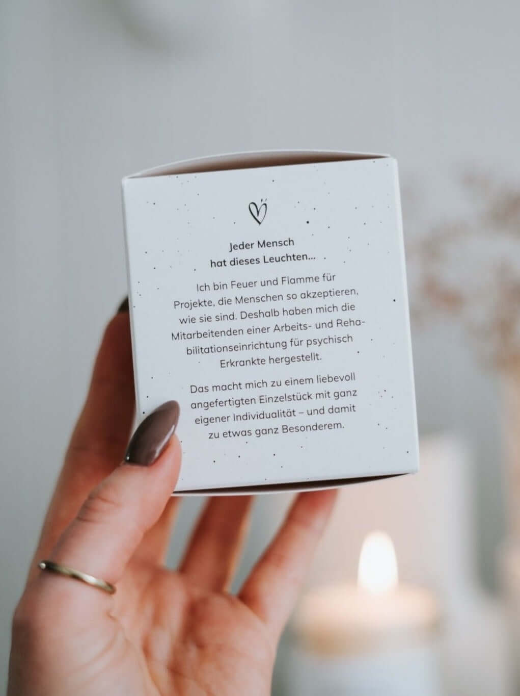 Kerze im Glas mit Spruch oder Motiv Kleine Umarmung in schwarz weiss