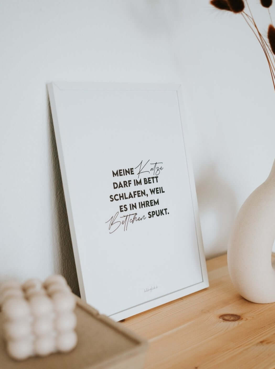 Poster mit Spruch oder Motiv Meine Katze in schwarz weiss