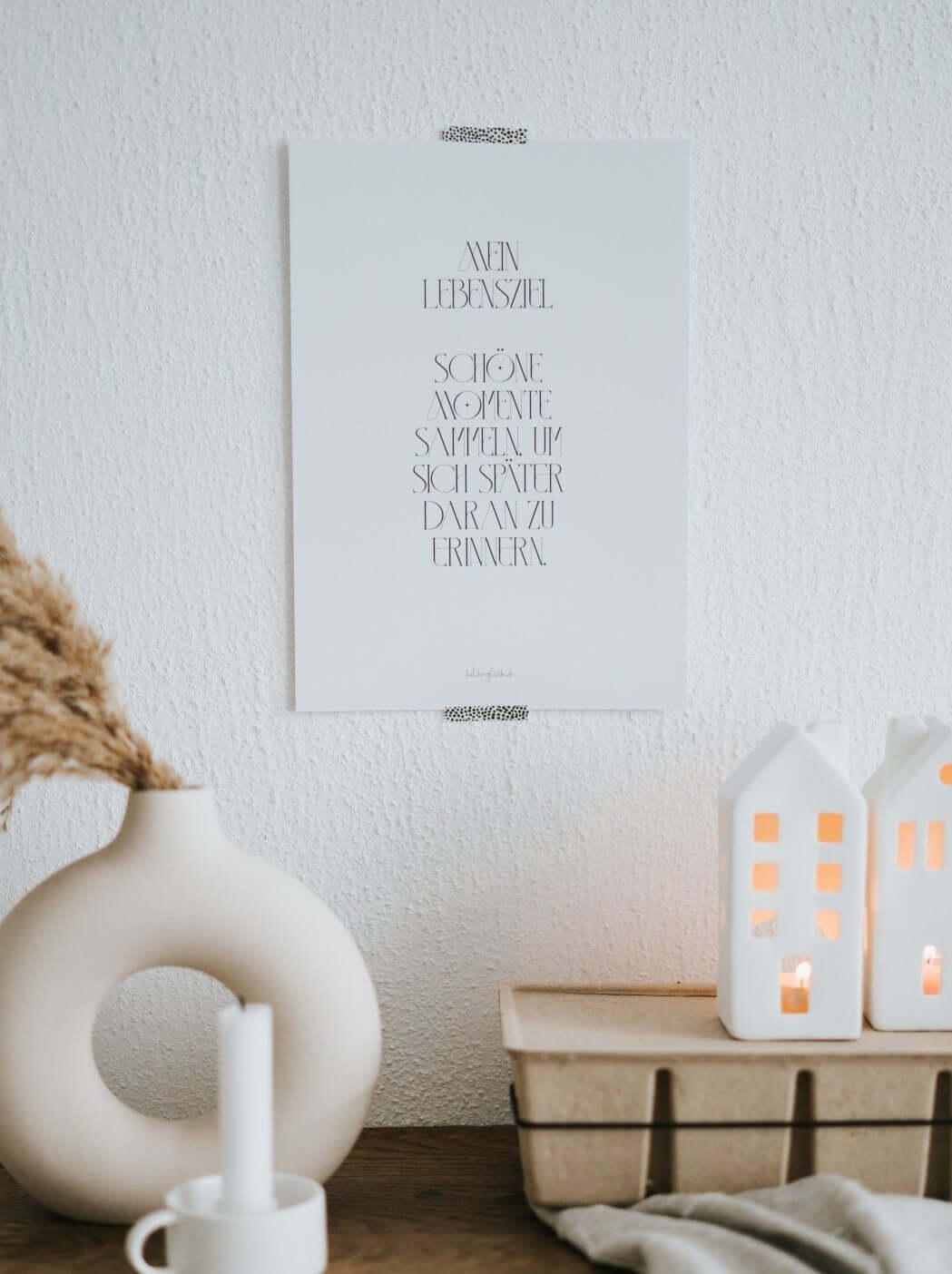 Poster mit Spruch oder Motiv Mein Lebensziel in schwarz weiss