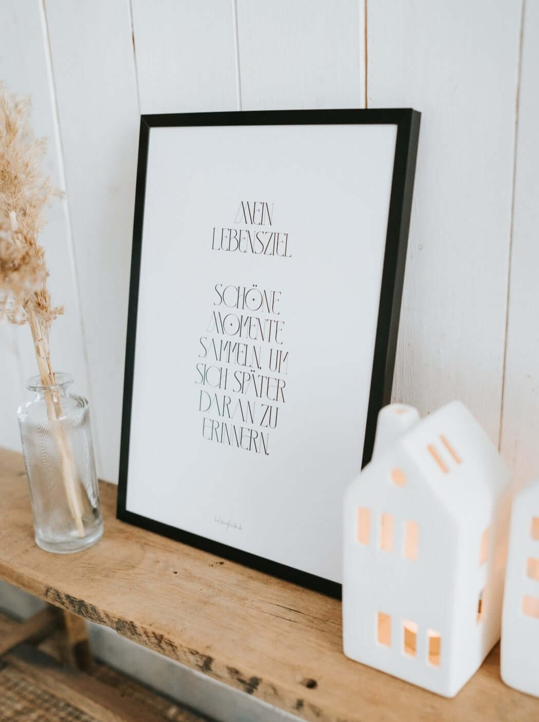 Poster mit Spruch oder Motiv Mein Lebensziel in schwarz weiss