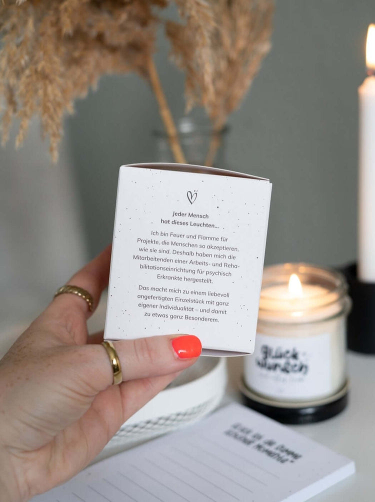 Kerze im Glas mit Spruch oder Motiv Ich brenne für Dich in schwarz weiss