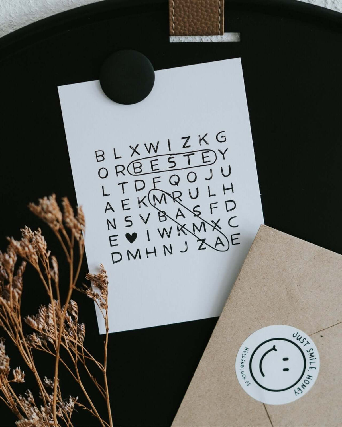Postkarte mit Spruch oder Motiv Beste Mama in schwarz weiss
