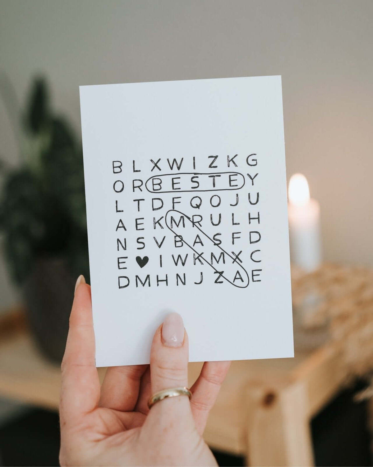 Postkarte mit Spruch oder Motiv Beste Mama in schwarz weiss