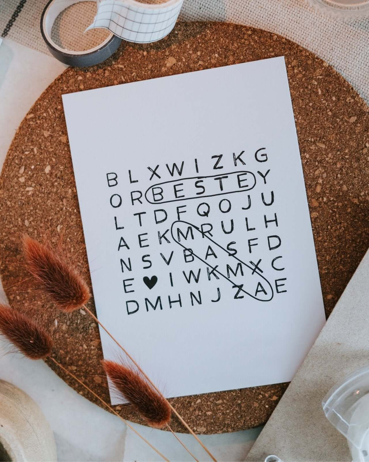 Postkarte mit Spruch oder Motiv Beste Mama in schwarz weiss