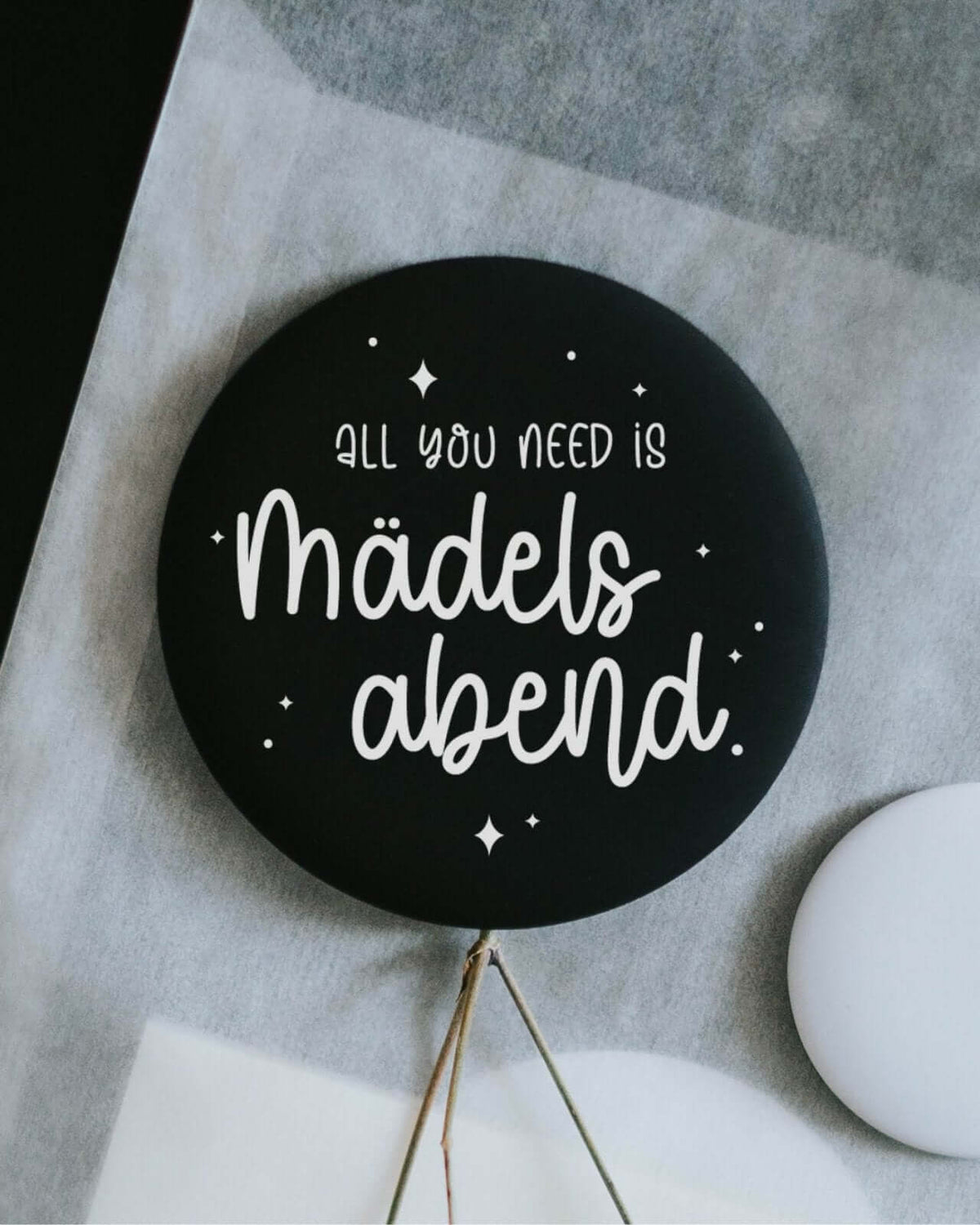 Magnete mit Spruch oder Motiv Mädelsabend · groß in schwarz weiss