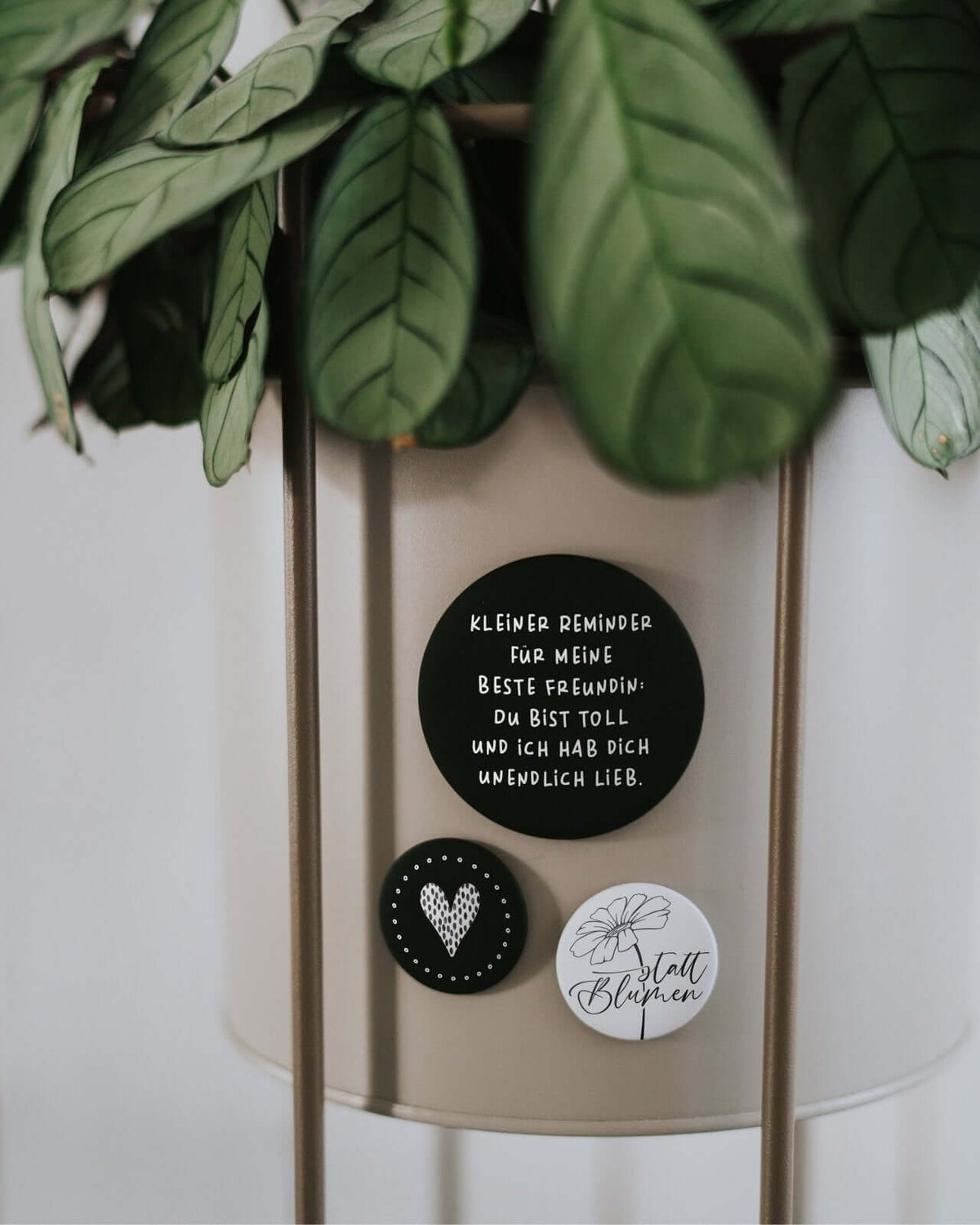 Magnete mit Spruch oder Motiv Beste Freundin · groß in schwarz weiss