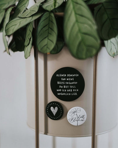 Magnete mit Spruch oder Motiv Beste Freundin · groß in schwarz weiss