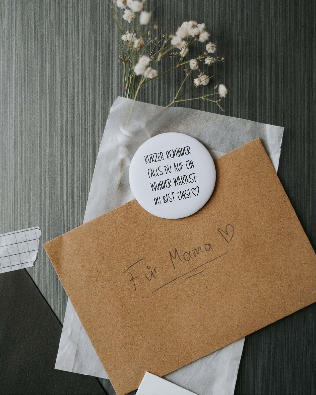 Magnete mit Spruch oder Motiv Kurzer Reminder · groß in schwarz weiss
