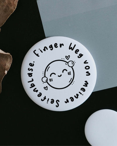 Magnete mit Spruch oder Motiv Seifenblase · groß in schwarz weiss