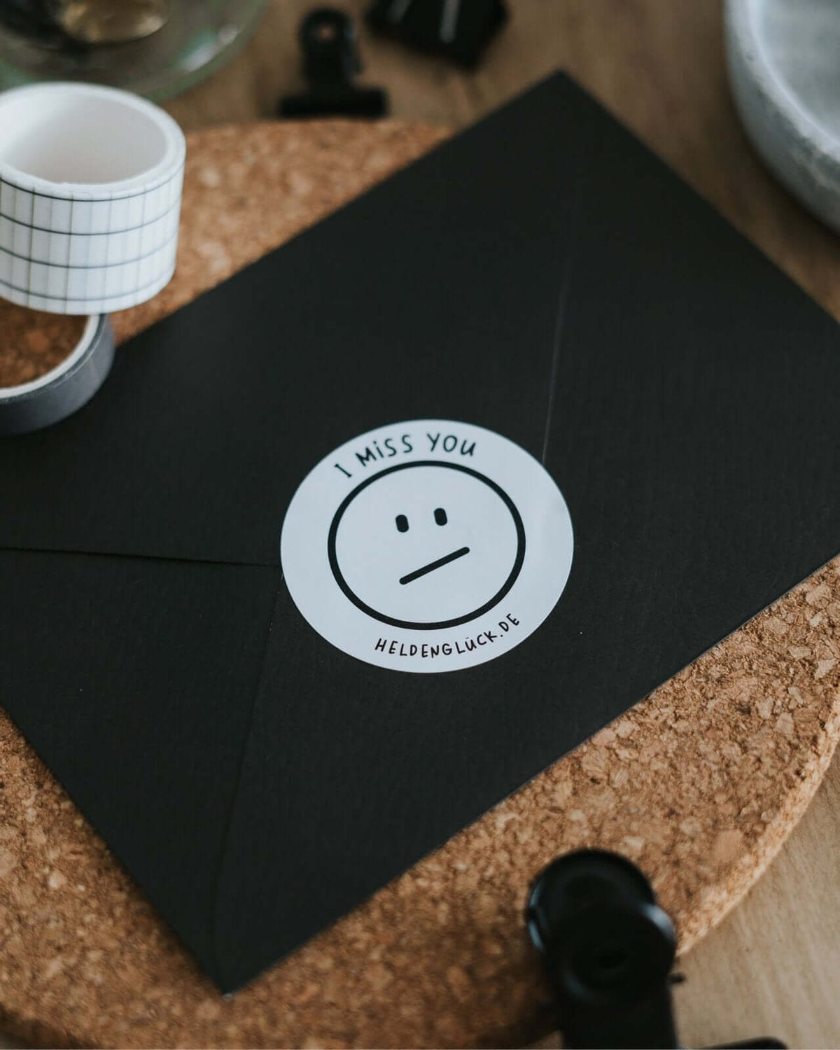 Aufkleber mit Spruch oder Motiv Smileys in schwarz weiss