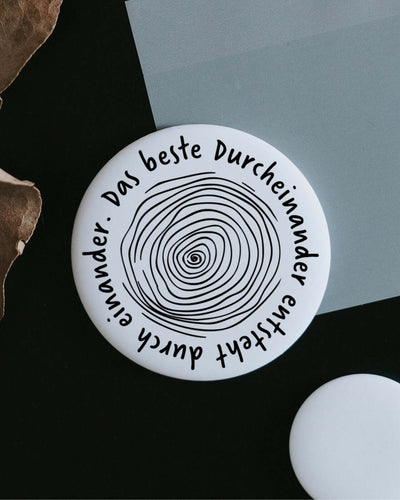 Magnete mit Spruch oder Motiv Durcheinander · groß in schwarz weiss