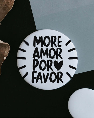 Magnete mit Spruch oder Motiv More amor · groß in schwarz weiss