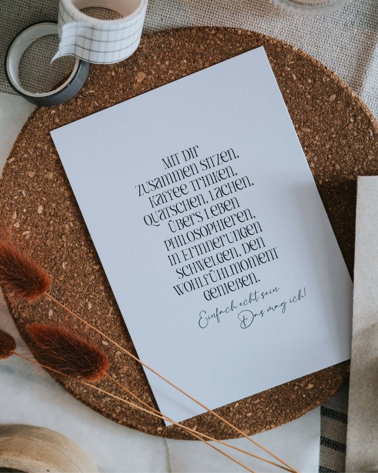 Postkarte mit Spruch und motiv Das mag ich in schwarz weiss