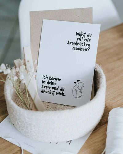Geschenke mit Humor – Karte „Willst du mit mir Armdrücken?“ voller Charme