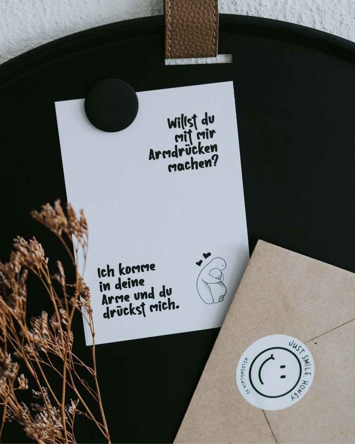 Geschenke mit Humor – Karte „Willst du mit mir Armdrücken?“ voller Charme